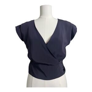 Carol Peretz Silk Wrap Blouse Cocktail Designer Two Tone Small Medium Evening